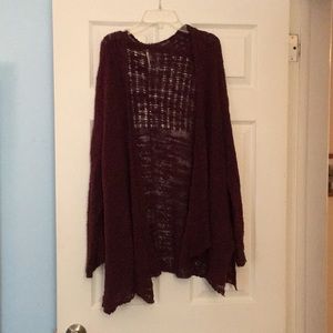 Free People Maroon Cardigan Small